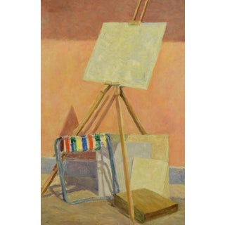 Paul Nicholls, The Easel, 1967, Mixed Color Oil Painting on Canvas, Framed For Sale