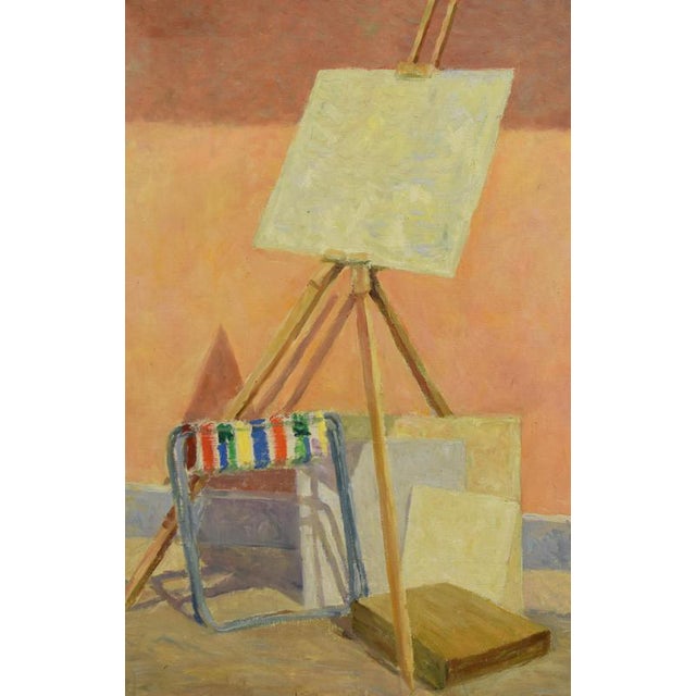 Paul Nicholls, The Easel, 1967, Mixed Color Oil Painting on Canvas, Framed For Sale