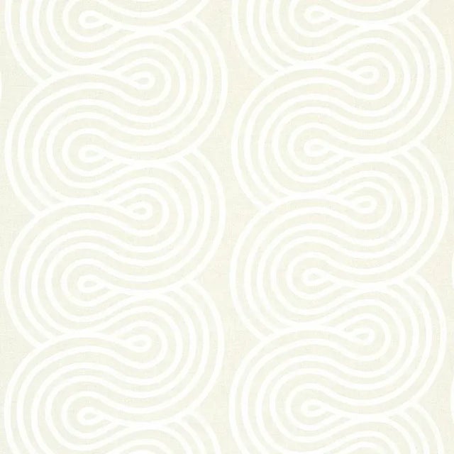 Abstract Sample - Schumacher Giraldi Embroidery Fabric in Natural For Sale - Image 3 of 3
