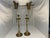 Antique Brass Butterfly Candlestick Holders: Oriental Floral Etched Decor For Sale - Image 4 of 10
