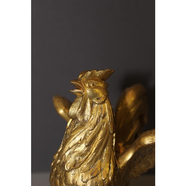 Gold Sculpture Representing a Rooster in Gilded Bronze, Late 19th Century For Sale - Image 8 of 15
