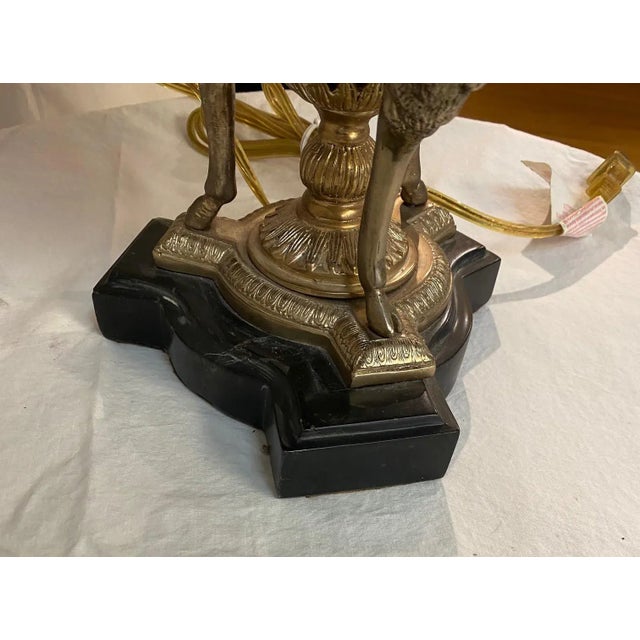 1980s Maitland Smith Vintage Black Marble Lamp With Maenad Figures. For Sale - Image 5 of 13