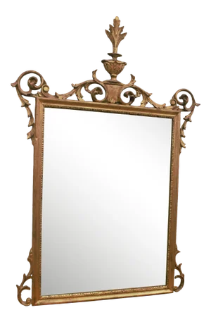 Vintage Italian Ornate Carved Gold Leaf Wall Mirror