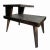 Vintage mid century modern hand hammered copper on wood, two tiered accent table. Finish is slightly distressed in areas.