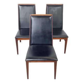 MCM Dillingham Walnut High-Back Dining Chairs, Circa 1960s, Set 3 For Sale
