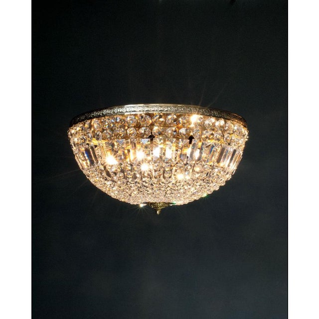 Palace 5 lights flush mount in polished chrome and crystal by aggiolight. Dimensions: d 45 x h 26 cm. Materials: polished...