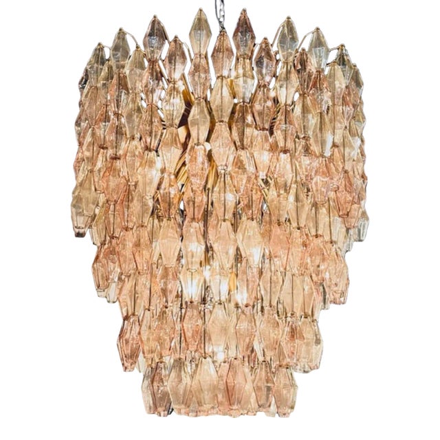 Murano Poliheder Waterfall Chandelier For Sale