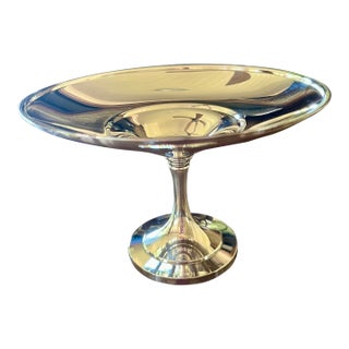 Vintage Silver Plated Pedestal Bowl For Sale