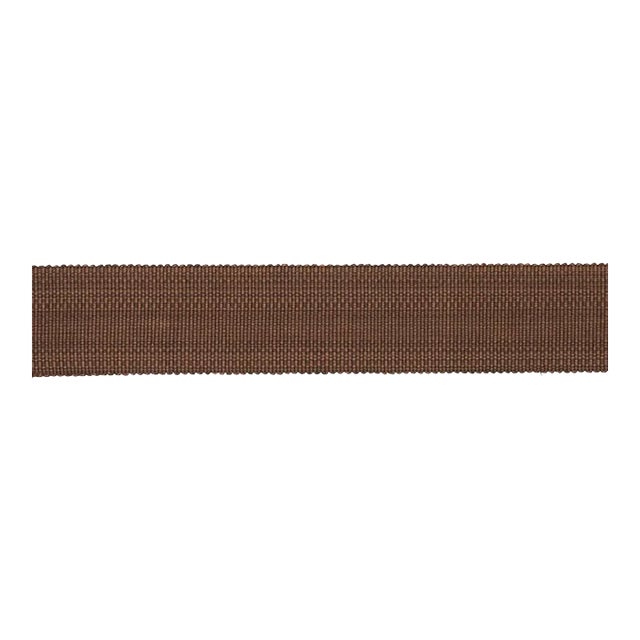 SAMPLE - Schumacher Cotton Strie Tape Wide In Chestnut 1 5/8" For Sale
