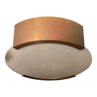 Kelly Wearstler Bronze and Alabaster Flush Mount Light Fixture For Sale