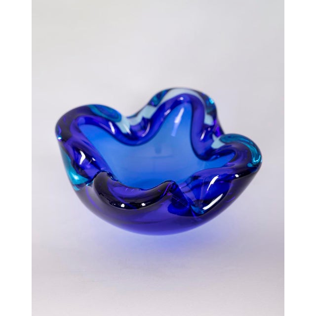 Blue Vintage Italian Ashtray in Blue Murano Glass, 1970s For Sale - Image 8 of 8