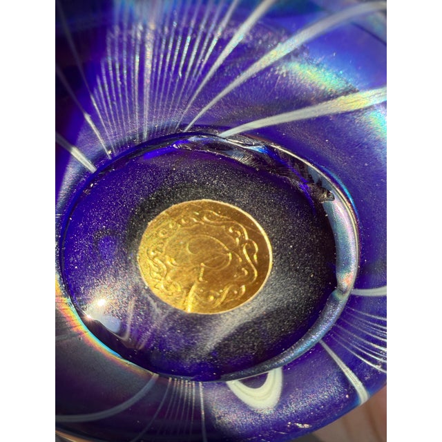 Glass 1983 Grant Randolph Feather and Heart Glass Vase For Sale - Image 7 of 12