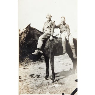 Vintage Snapshot C.1920s Boys Playing Trick Riders & Calm Horse For Sale