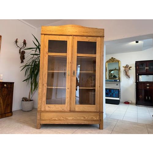 Art Nouveau Display Cabinet in Natural Wood For Sale - Image 15 of 15
