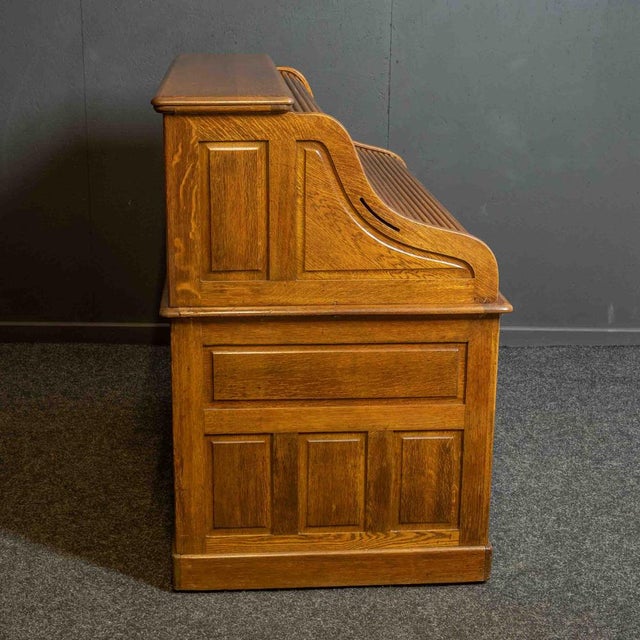 Edwardian Roll Top Desk by Maples of London and Paris, 1890s For Sale - Image 6 of 17