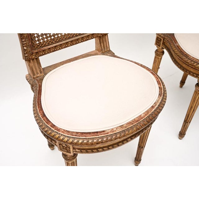Antique French Gilt Wood Side Chairs, 1890, Set of 2 For Sale - Image 9 of 11