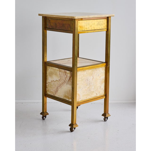 French Brass and Onyx Side Table on Casters, Circa 1900 For Sale - Image 9 of 18