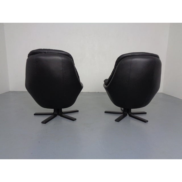 Leather Swivel Chair by H. W. Klein for Bramin, Denmark, 1970s For Sale - Image 9 of 13