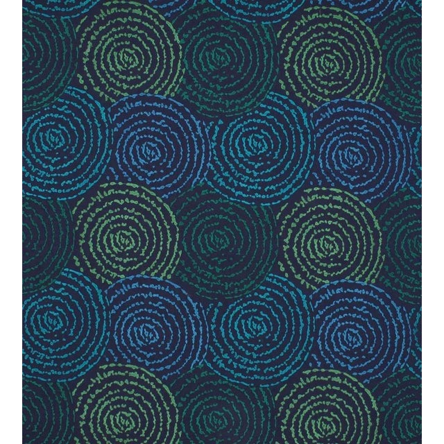 The House of Scalamandré Coriolis Fabric, Ocean Deep For Sale