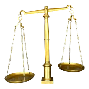 Vintage Boho Monumental Global Views Solid Brass Library Scales