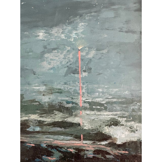 Contemporary Mia Bergeron Birthday, Oil on Cradled Wood in Vintaged Silver Frame For Sale In Houston - Image 6 of 8