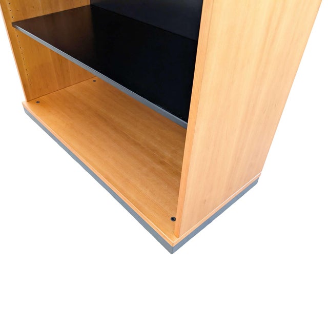 Black Mid-Century Metal and Wood Bookcase from Steelcase For Sale - Image 8 of 10