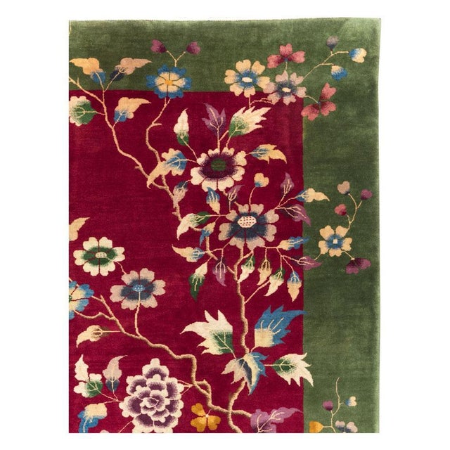 Art Deco Galerie Shabab Collection Mid-20th Century Handmade Chinese Art Deco Room Size Carpet For Sale - Image 3 of 10