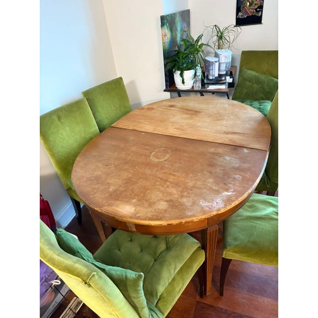1940s Vintage Kindel Oval Extension Dining Table Model 32-17 — Mid-Century American Maple For Sale - Image 5 of 9