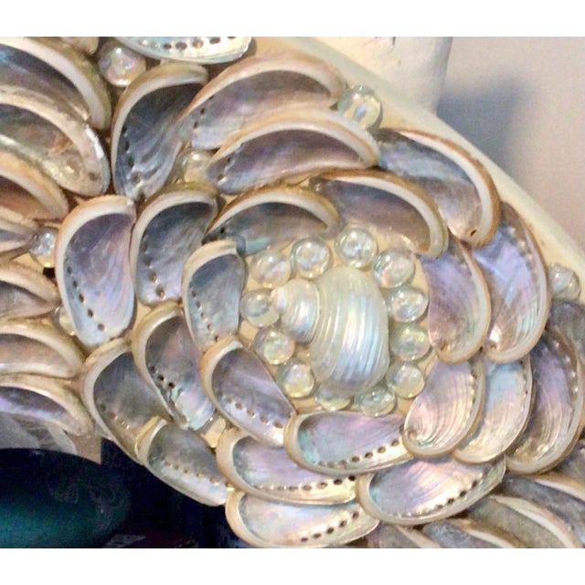 Silver Stunning Silver Iridescent Abalone Seashells ...Rosette Pattern For Sale - Image 8 of 11
