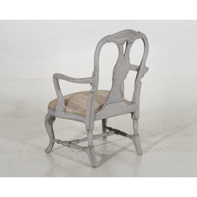 White Antique Swedish Armchair, 1800s For Sale - Image 8 of 9