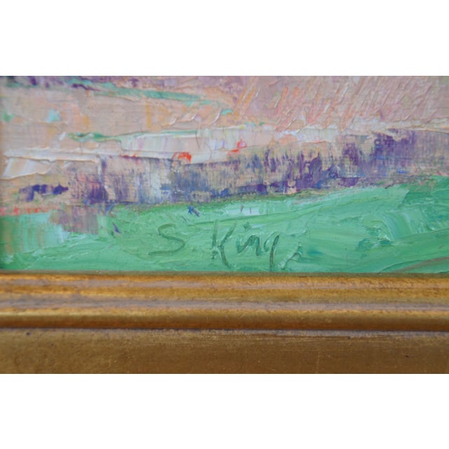 Vintage Susie King Autumn Fall Impressionist Landscape Oil Painting 16" For Sale - Image 9 of 11