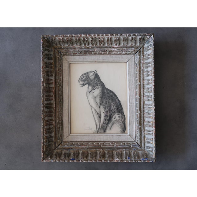 Wood Original Charcoal Drawing From the 1930s Art Deco Period by French Artist André Margat. For Sale - Image 7 of 7