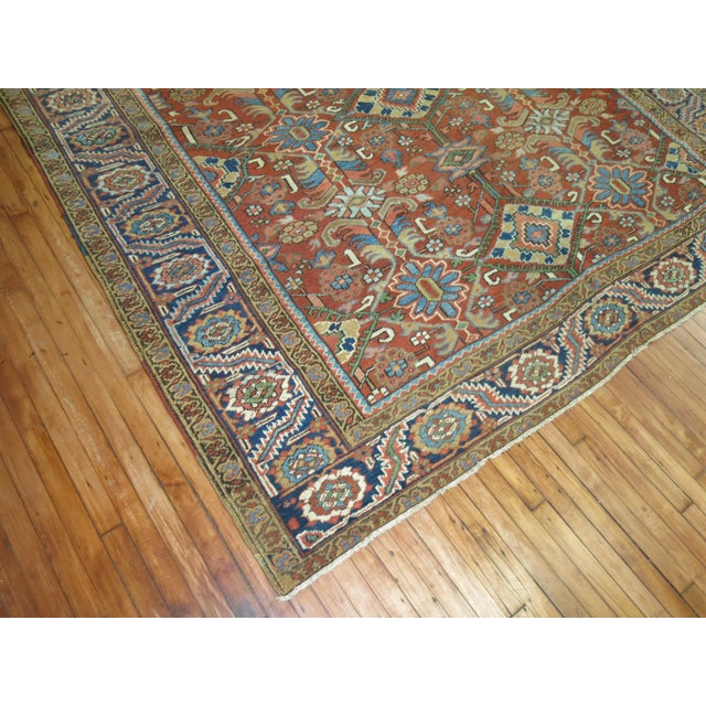 Early 20th Century Square Antique Heriz Rug, 8'11'' X 10'8'' For Sale - Image 10 of 12
