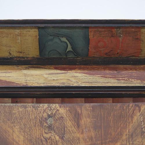 Rustic Farmhouse Folk Art Painted Bridal Cabinet For Sale - Image 14 of 18