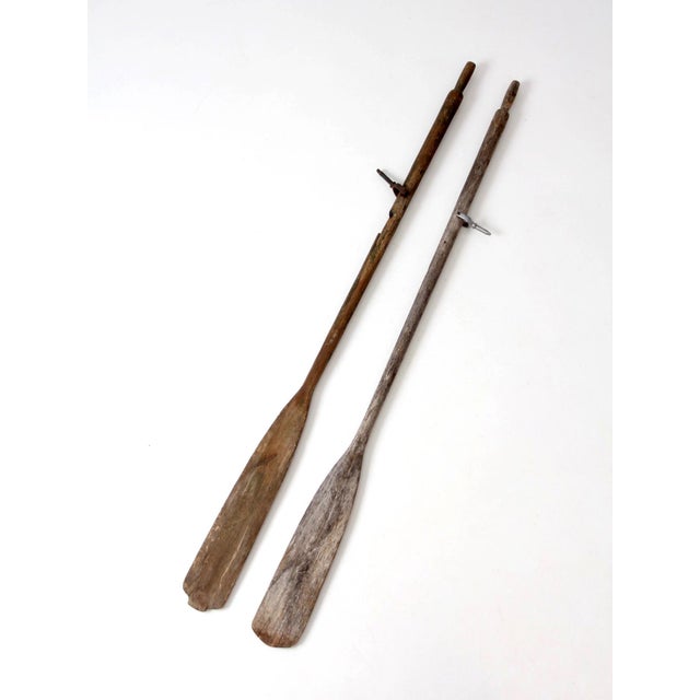 Vintage Wooden Boat Oars Pair For Sale - Image 4 of 15
