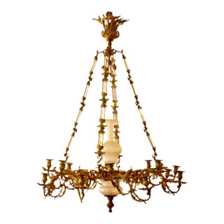 19th century Regency Doré Bronze Chandelier For Sale