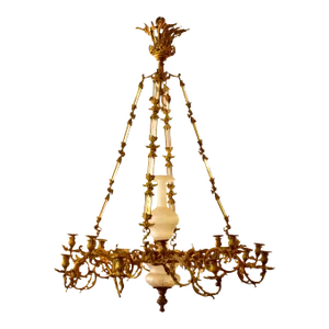 19th century Regency Doré Bronze Chandelier