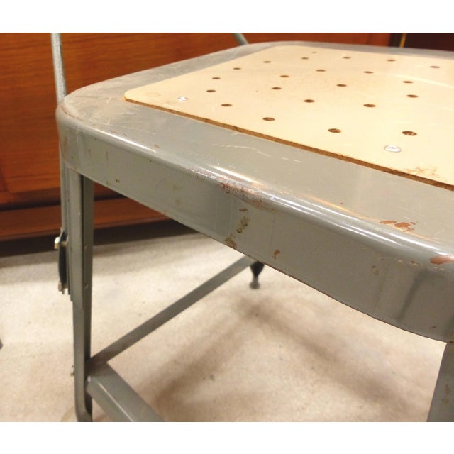 Industrial Metal Desk Chair For Sale - Image 9 of 10