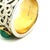 Vintage Samuel Aaron 14k White Gold Cabochon Emerald Wide Band Ring, Size 9.75 For Sale - Image 11 of 12