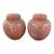 Vintage Chinese Porcelain Hand Painted Ginger Jars With Lid-Set of 2 For Sale