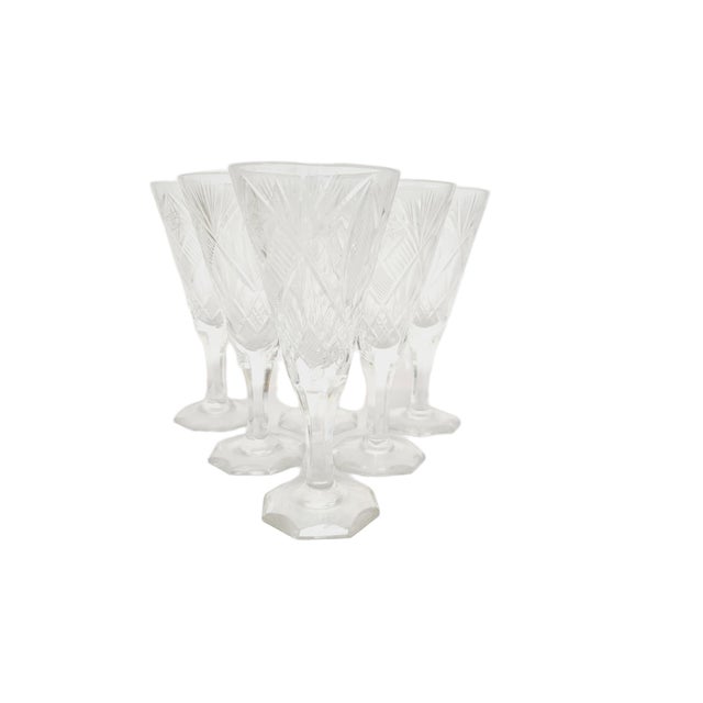 Art Deco Polish Champagne Glasses, 1900s, Set of 6 For Sale - Image 4 of 14