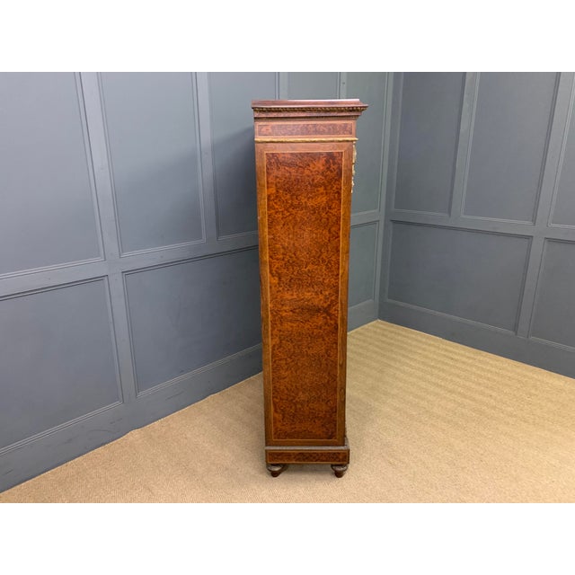 Wood Antique French Inlaid Mahogany and Amboyna Bookcase, 1880 For Sale - Image 7 of 18