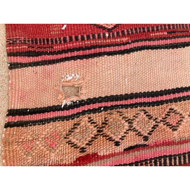 Large handwoven vintage Moroccan Berber Tribal kilim rug, nicely aged with washed out cors.Handwoven by the Berber tribes...