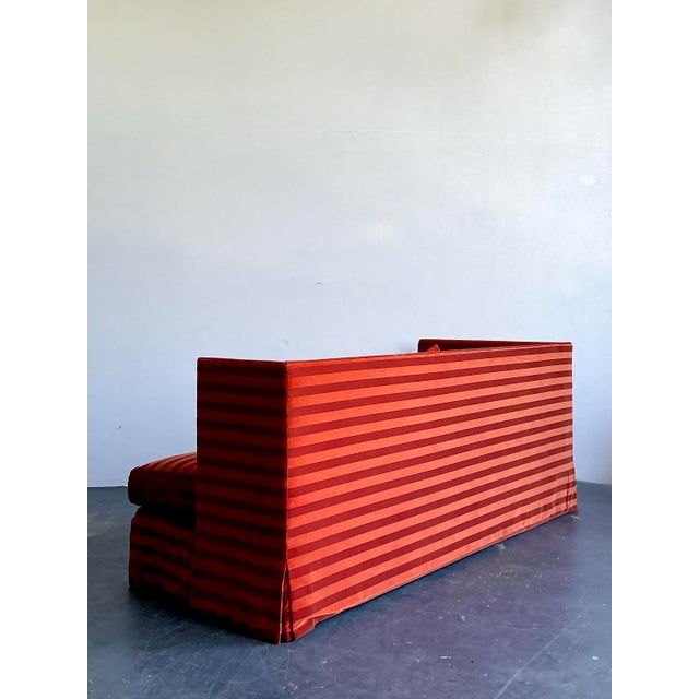 Vintage John Saladino Striped Velvet Sofa For Sale - Image 9 of 12