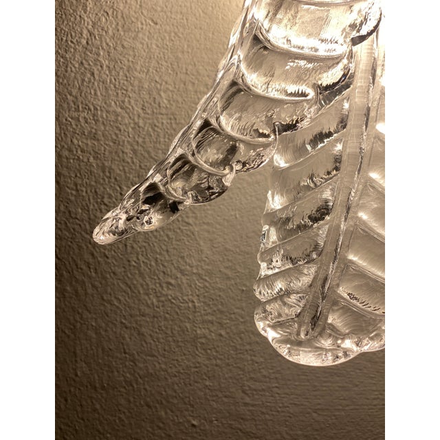 Set of Two Contemporary Italian Transparent “Felci” Murano Glass Wall Sconce For Sale - Image 6 of 9