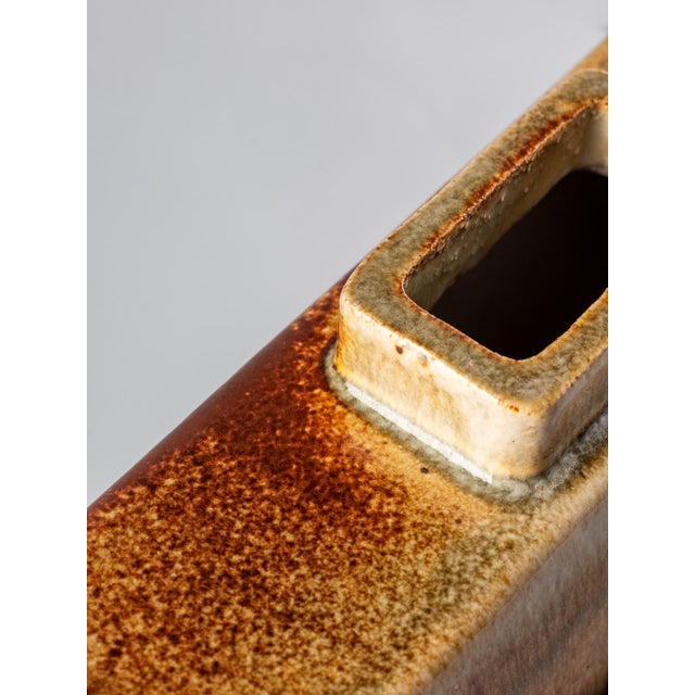 Rectangular Vase in Glazed Ceramic by Leandro Lega, 1982 For Sale - Image 4 of 13