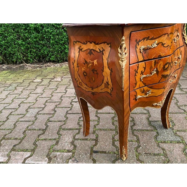 1960s French Louis XVI Mahogany Bronze Commode - 1 Pc For Sale - Image 4 of 14