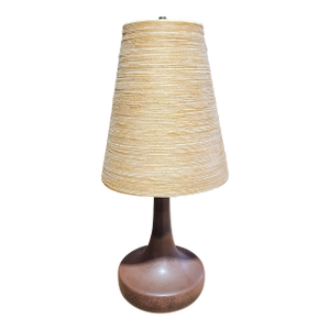 1970s Bostlund Mid-Century Ceramic Lamp With Original Fiberglass Shade