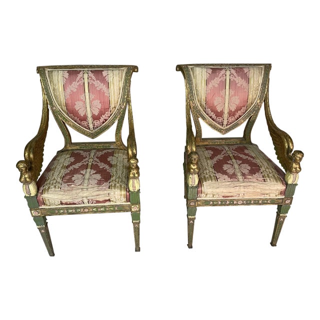 Pair of Italian 19th Century Side Chairs For Sale