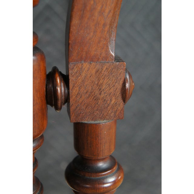 Antique Victorian Eastlake Walnut Burl Carved Pedestal Table Sculpture Stand For Sale - Image 10 of 12